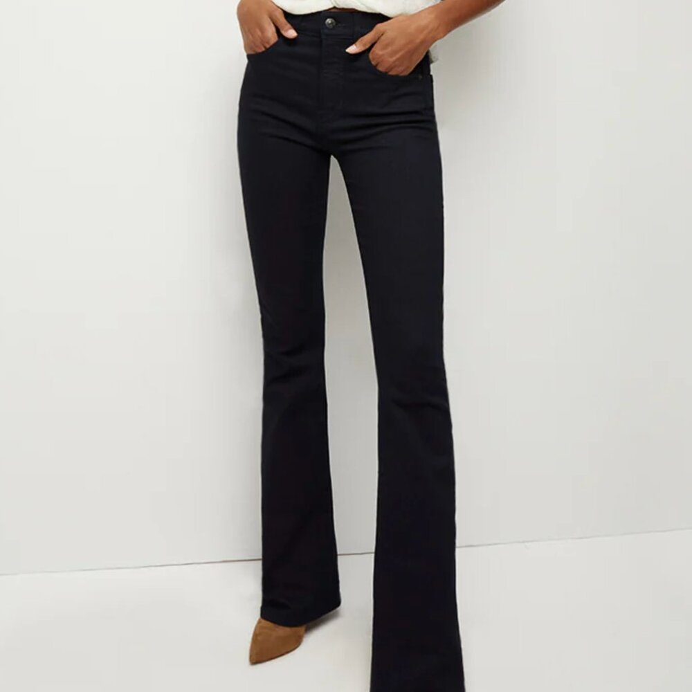 Veronica Beard Black High-Rise Flare Jeans